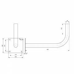 Metal Wandhalterung Ø38mm L450