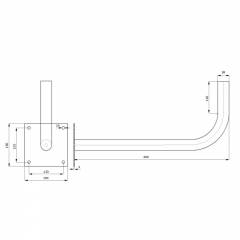 Metal Wandhalterung Ø38mm L600