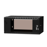 Serverschrank 19" 4U, 350mm, Glastür, schwarz
