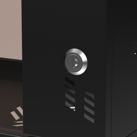 Serverschrank 19" 4U, 350mm, Glastür, schwarz