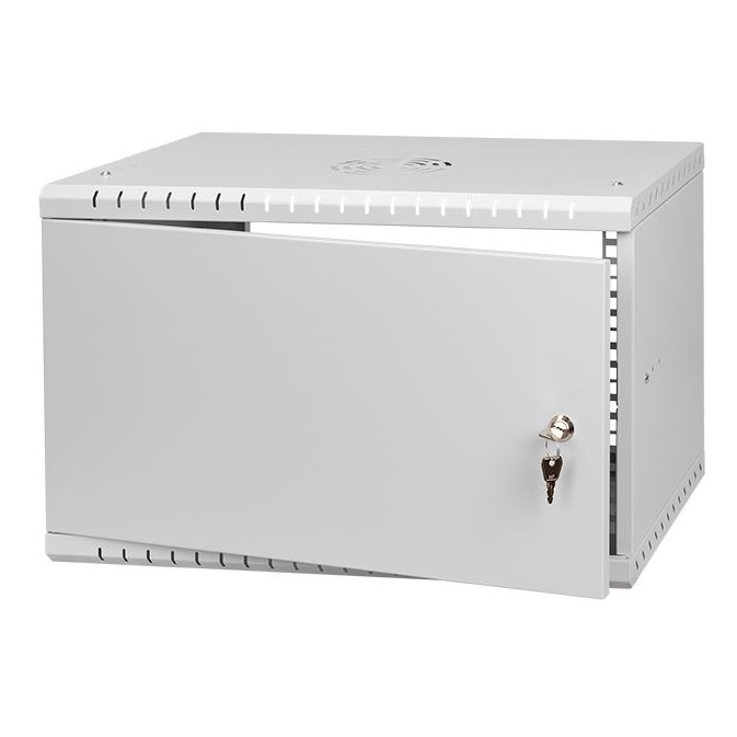 Serverschrank 19" 6U, 350mm, Metalltür, grau