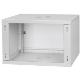 Serverschrank 19" 6U, 350mm, Metalltür, grau