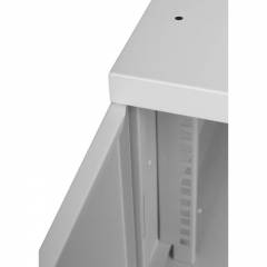 Serverschrank 19" 6U, 450mm, Glastür, grau
