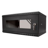 Serverschrank 19" 6U, 450mm, Glastür, schwarz