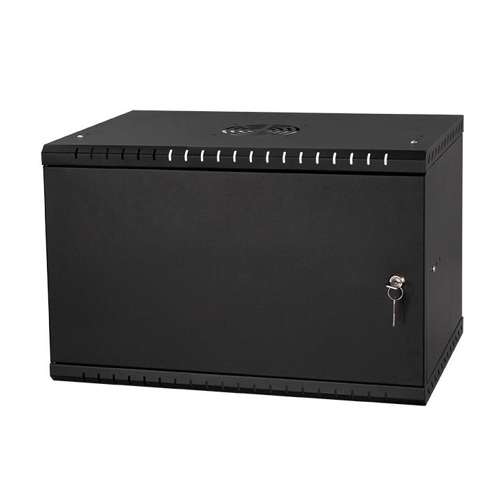 Serverschrank 19" 6U, 450mm, Volltür, schwarz