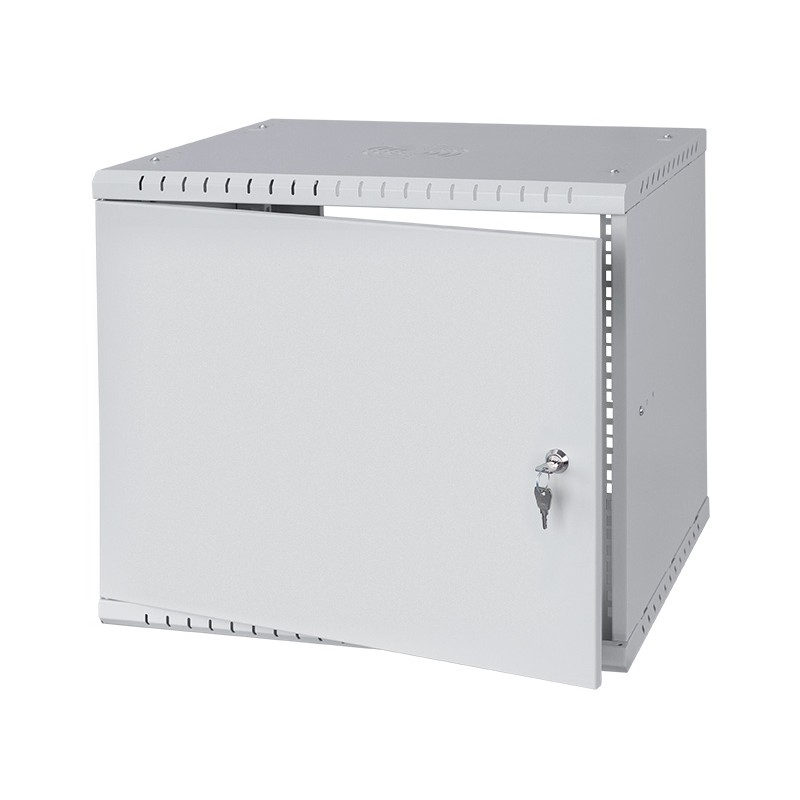 Serverschrank 19" 9U, 450mm, Metalltür, grau