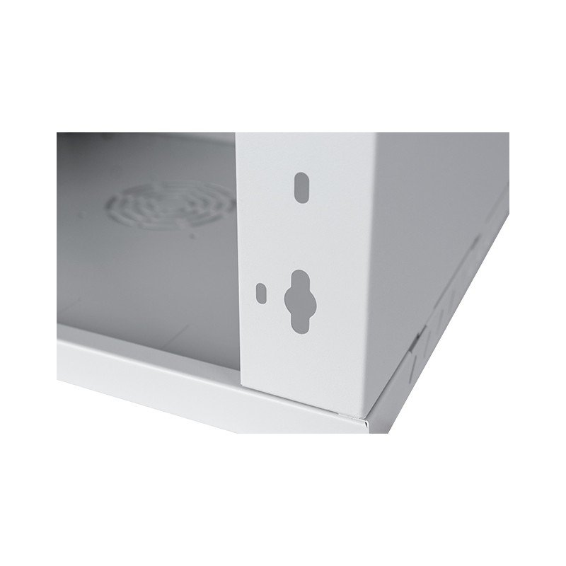 Serverschrank 19" 9U, 450mm, Metalltür, grau