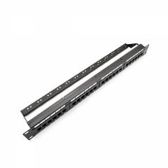 Patchpanel Cat5e UTP 24-Port RJ-45 19" 1U schwarz