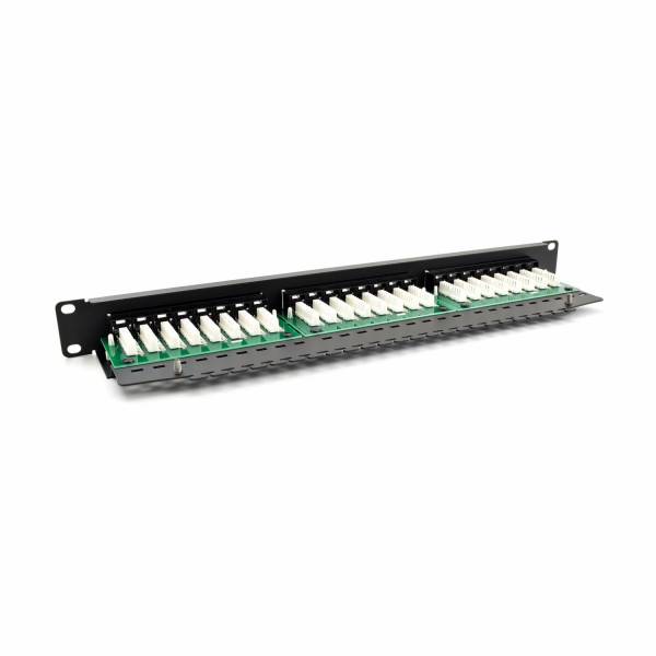 Patchpanel Cat6 UTP 24-Port RJ-45 19" 1U mit Regal