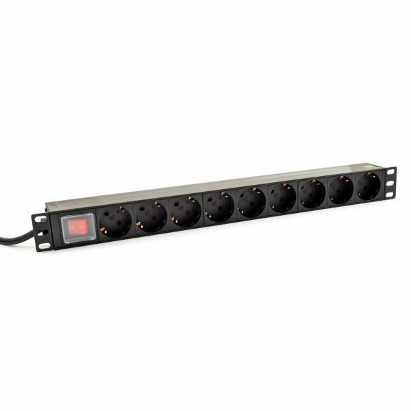 19" PDU Panel 9-Anschlüsse(EU), EU Stecker