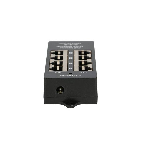 POE Injektor 4 Ausgangsstecker schwarz Gehäuse