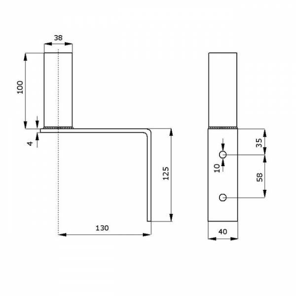 Mini Wandhalterung Ø38mm L110