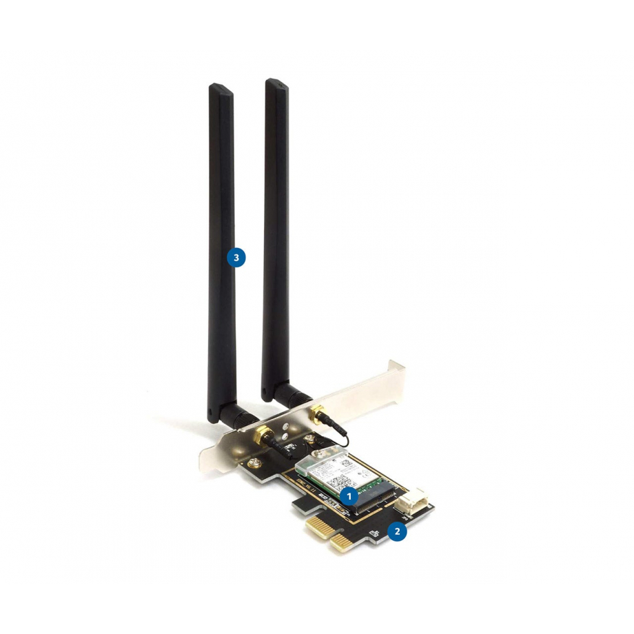 Alfa Wi-Fi 6E PCIe Karte mit Dipolantenne