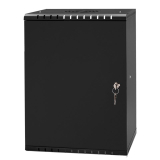 Serverschrank 10" 9U, 300mm, Volltür, Schwarz