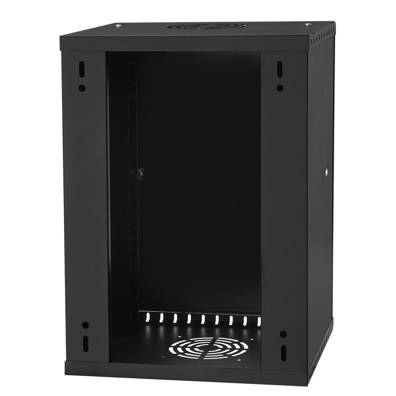 Serverschrank 10" 9U, 300mm, Volltür, Schwarz