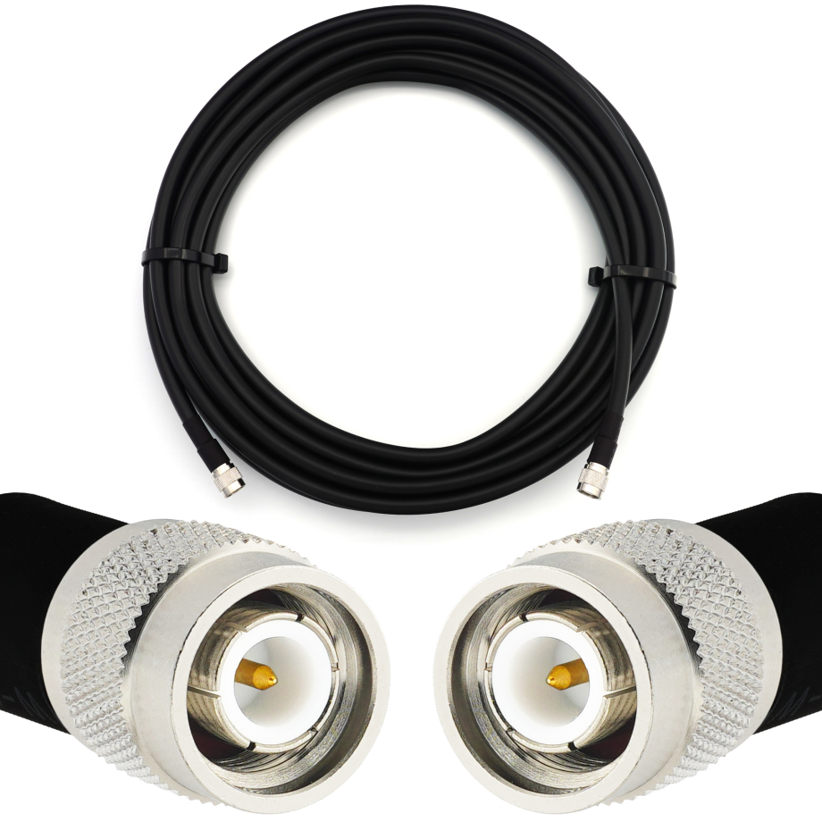 TNC Stecker auf TNC Stecker 12m elastisch Koaxialkabel — entspricht LMR400 UF UltraFlex