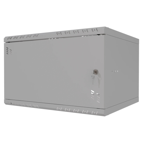 Serverschrank 19" 6U, 450mm, Metalltür, grau