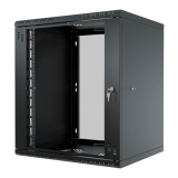Serverschrank 19" 12U, 450mm, Glastür, schwarz