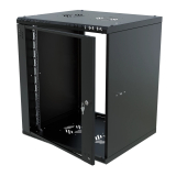 Serverschrank 19" 12U, 450mm, Glastür, schwarz