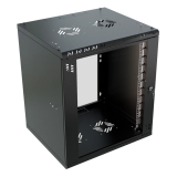 Serverschrank 19" 12U, 450mm, Glastür, schwarz