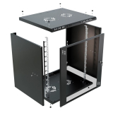 Serverschrank 19" 12U, 450mm, Glastür, schwarz
