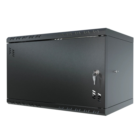 Serverschrank 19" 6U, 350mm, Metalltür, schwarz