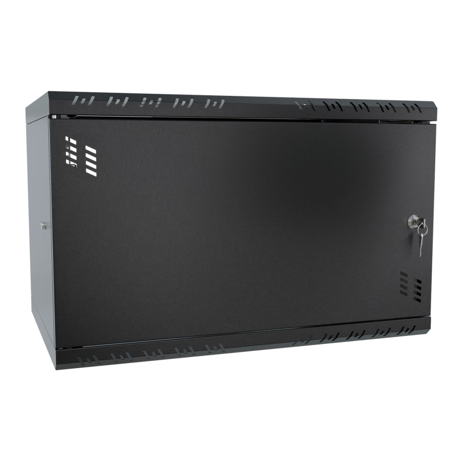 Serverschrank 19" 6U, 350mm, Metalltür, schwarz