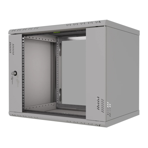 Serverschrank Pro 19" 9U, 450mm, Glastür, grau