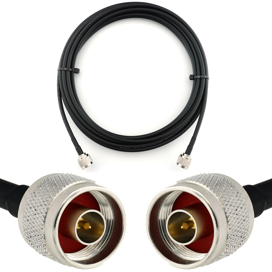 N Stecker auf N Stecker 15m Koaxialkabel — HF240 (entspricht LMR240)
