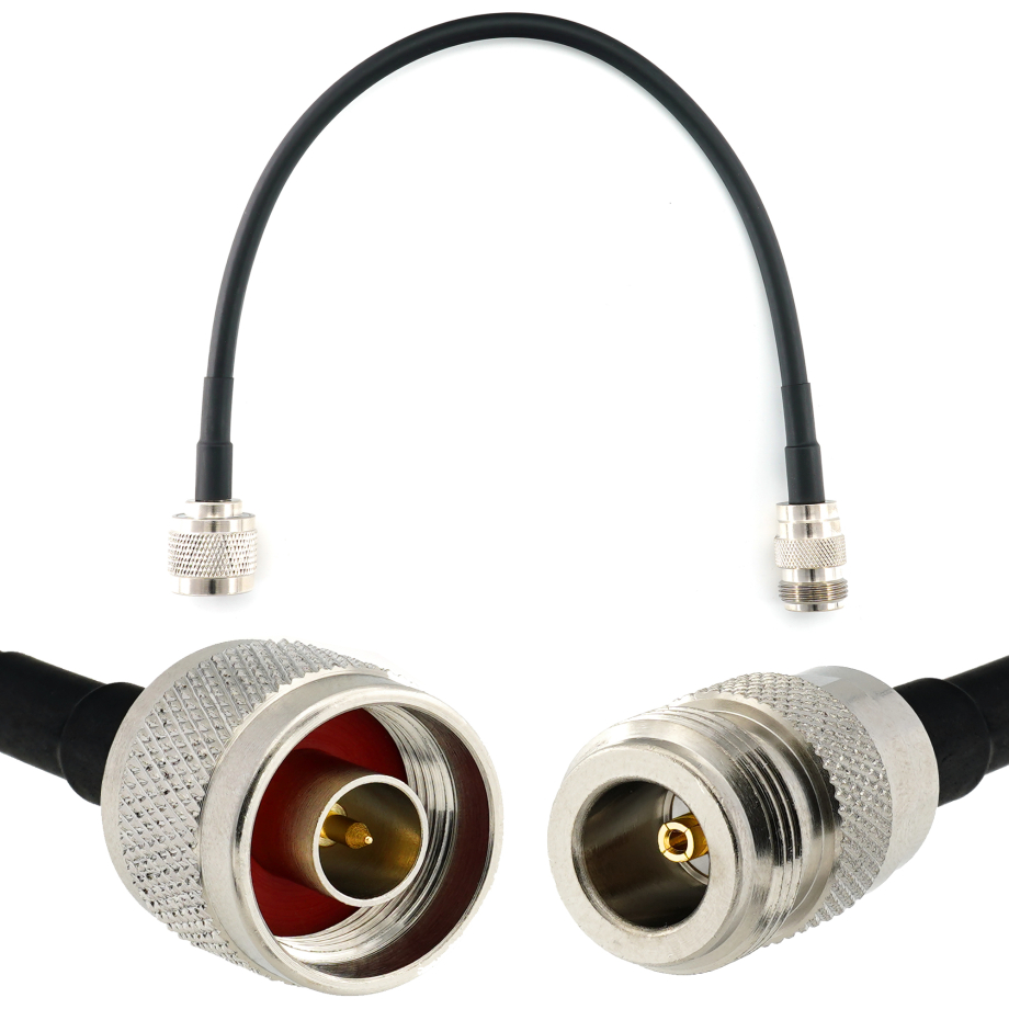 N Stecker auf N Buchse 30cm Koaxialkabel — HF240 (entspricht LMR240)