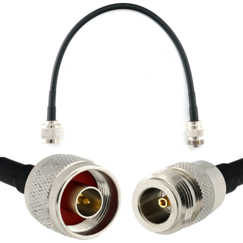 N Stecker auf N Buchse 30cm Koaxialkabel — HF240 (entspricht LMR240)
