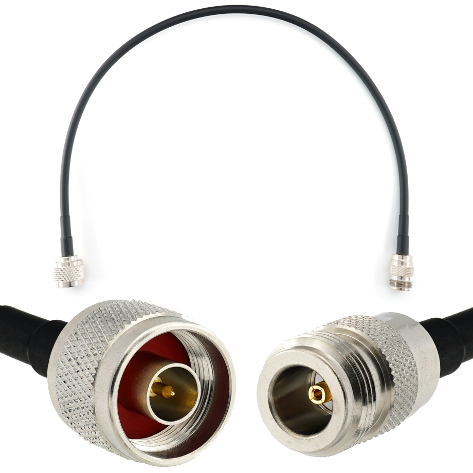 N Stecker auf N Buchse 50cm Koaxialkabel — HF240 (entspricht LMR240)