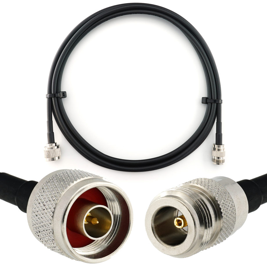 N Stecker auf N Buchse 1m Koaxialkabel — HF240 (entspricht LMR240)