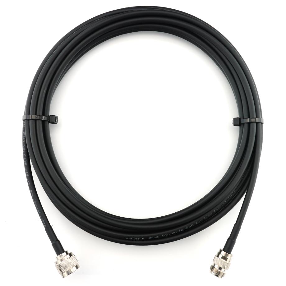 N Stecker auf N Buchse 15m Koaxialkabel — HF240 (entspricht LMR240)