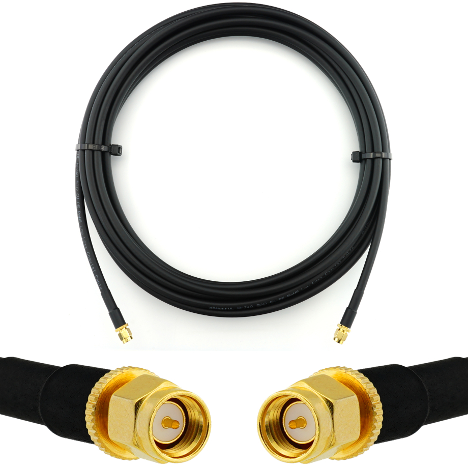 SMA Stecker auf SMA Stecker 10m Koaxialkabel — HF240 (entspricht LMR240)