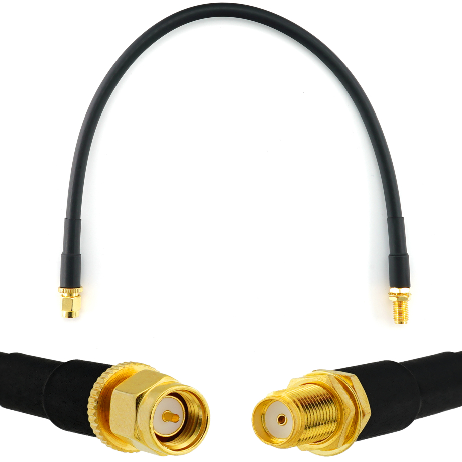 SMA Stecker auf SMA Buchse 30cm Koaxialkabel — HF240 (entspricht LMR240)