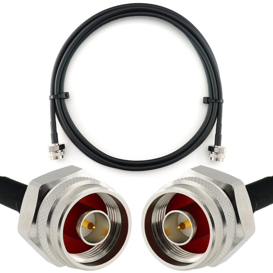 N Stecker auf N Stecker Hex 1m Koaxialkabel — HF240 (entspricht LMR240)