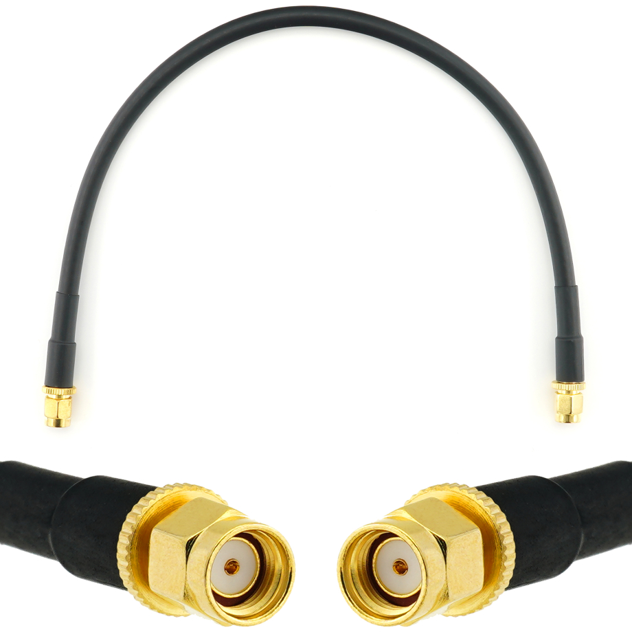 RP-SMA Stecker auf RP-SMA Stecker 30cm Koaxialkabel — HF240 (entspricht LMR240)