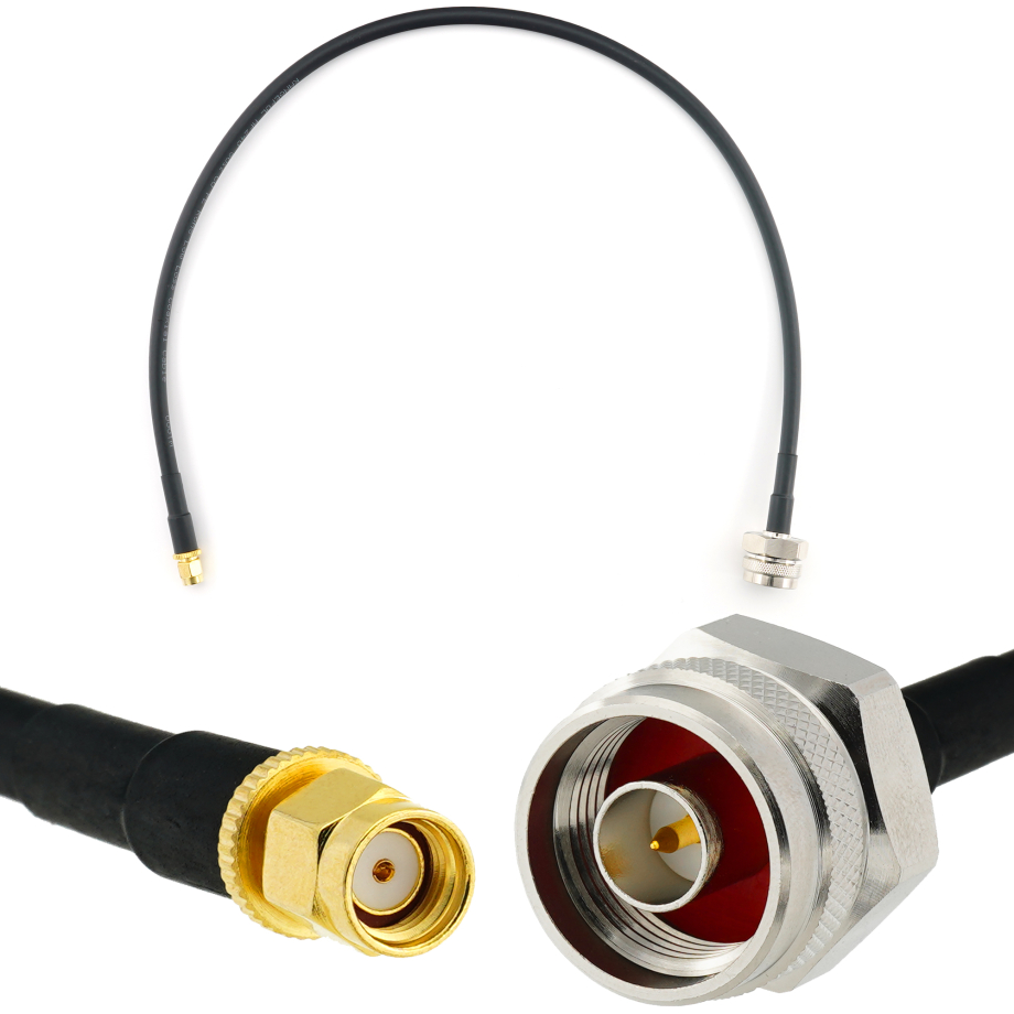 RP-SMA Stecker auf N Stecker Hex 50cm Koaxialkabel — HF240 (entspricht LMR240)