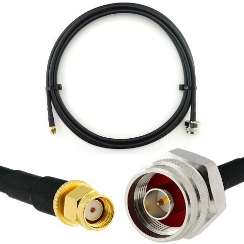RP-SMA Stecker auf N Stecker Hex 3m Koaxialkabel — HF240 (entspricht LMR240)