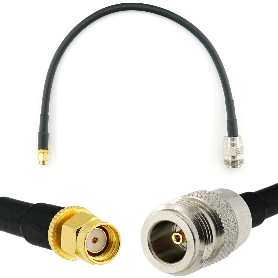 RP-SMA Stecker auf N Buchse 30cm Koaxialkabel — HF240 (entspricht LMR240)