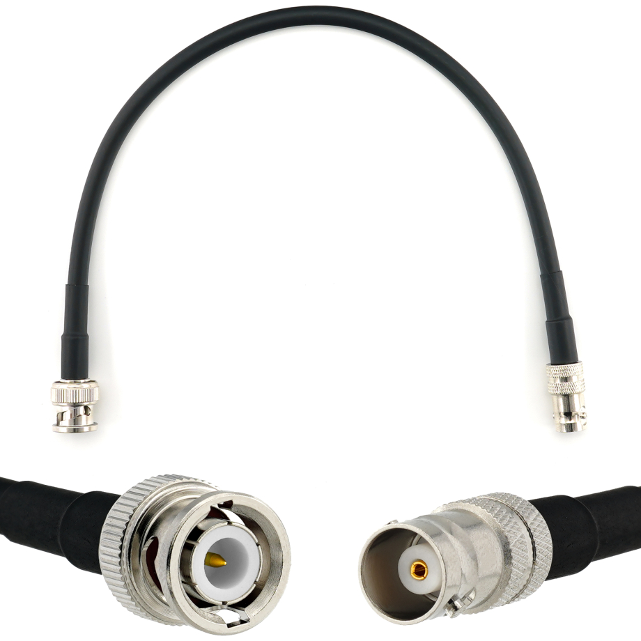 BNC Stecker auf BNC Buchse 30cm Koaxialkabel — HF240 (entspricht LMR240)