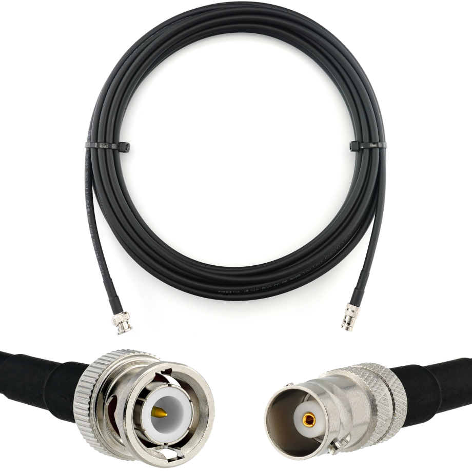 BNC Stecker auf BNC Buchse 12m Koaxialkabel — HF240 (entspricht LMR240)