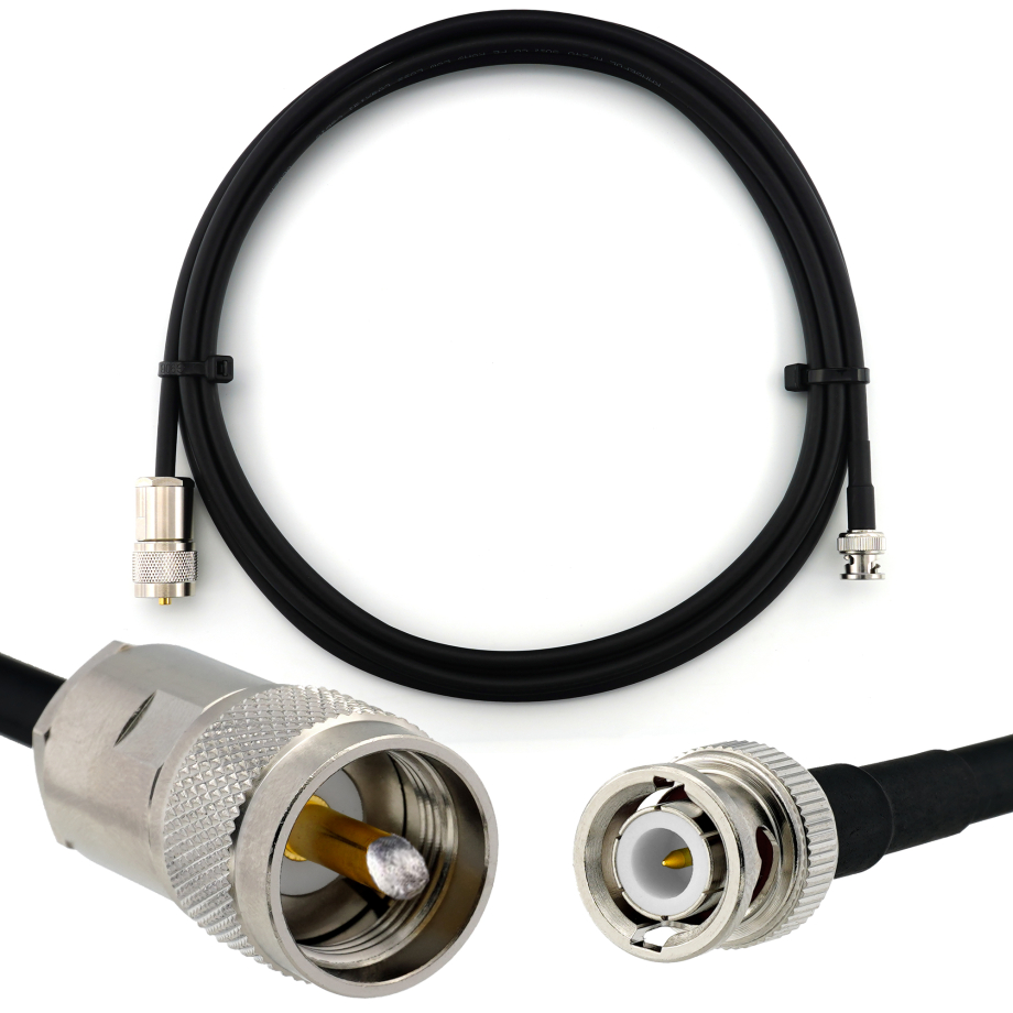 BNC Stecker auf PL259 1m UHF Koaxialkabel — HF240 (entspricht LMR240)