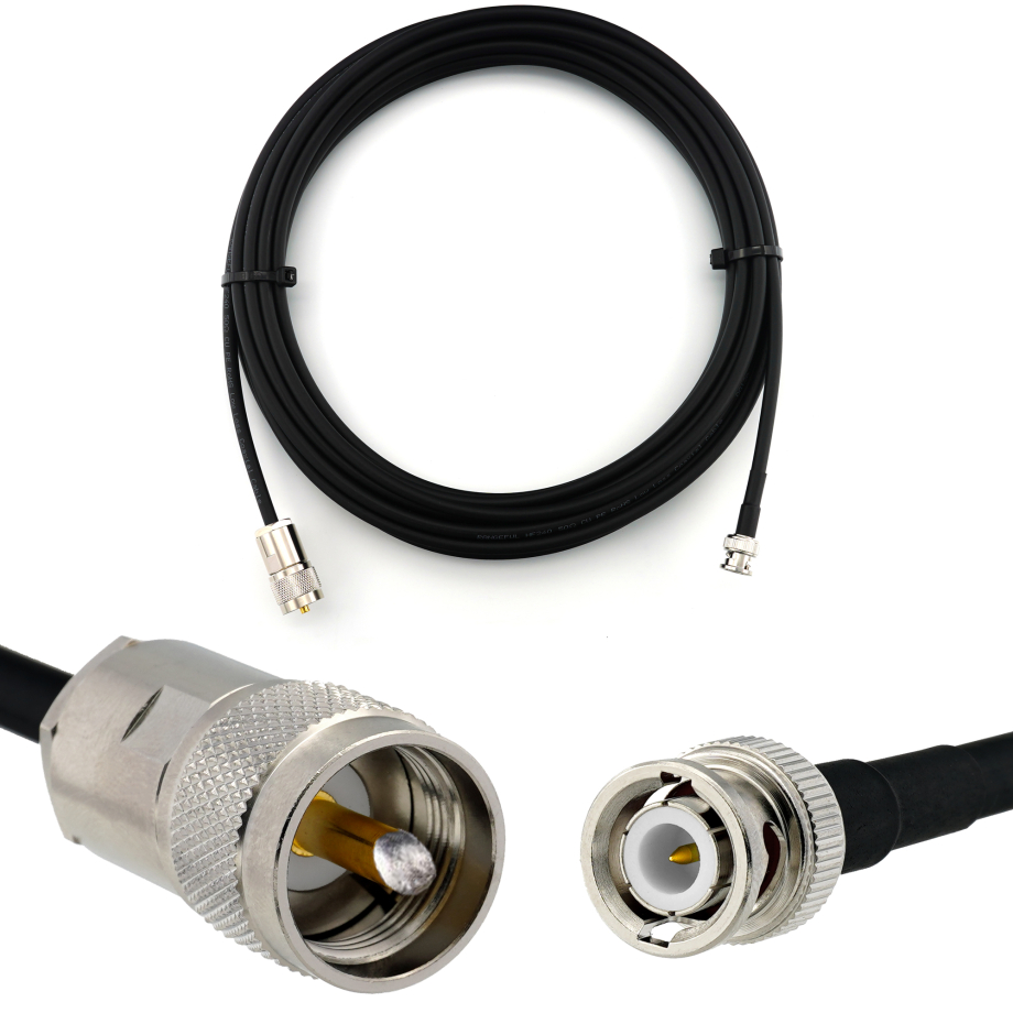 BNC Stecker auf PL259 12m UHF Koaxialkabel — HF240 (entspricht LMR240)