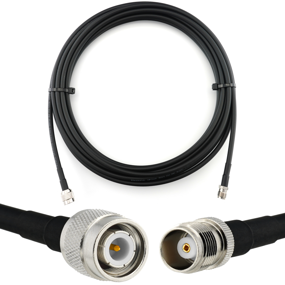 TNC Stecker auf TNC Buchse 7m Koaxialkabel — HF240 (entspricht LMR240)