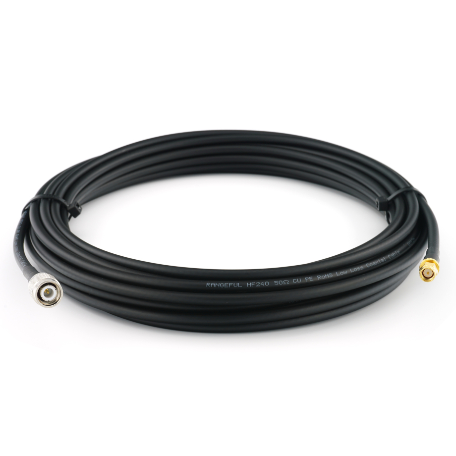 TNC Stecker auf SMA Stecker 10m Koaxialkabel — HF240 (entspricht LMR240)