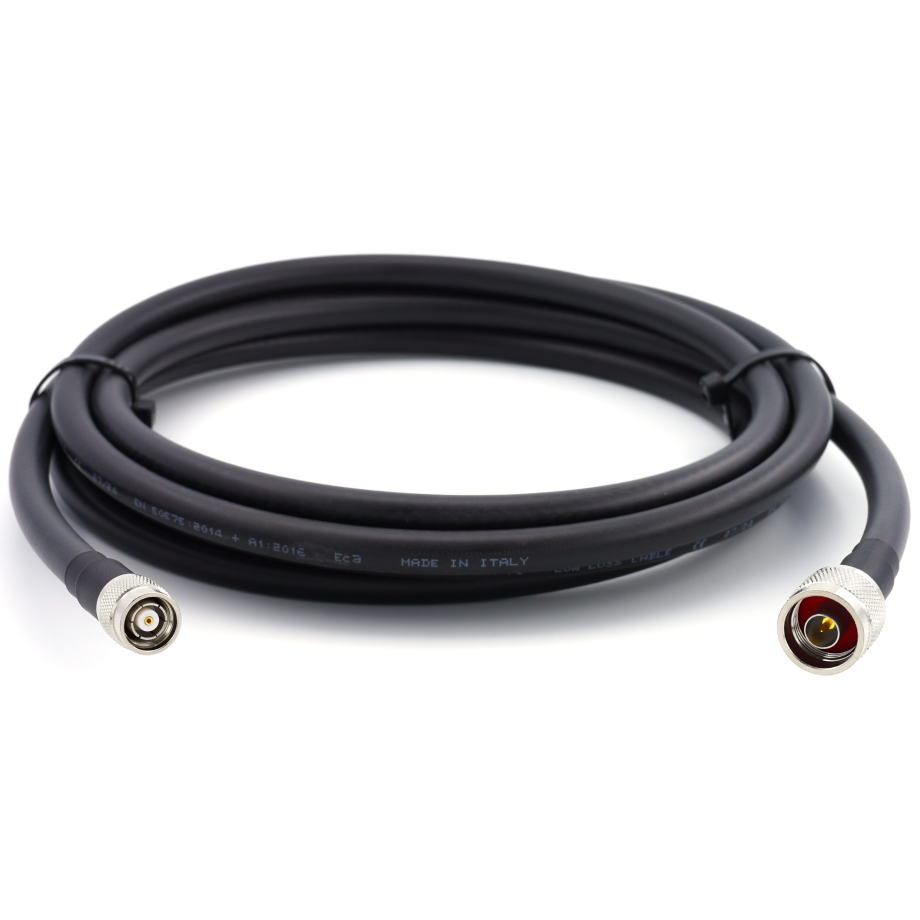 N Stecker auf RP-TNC Stecker 12m Koaxialkabel — elastisch HF-400-UF (entspricht LMR400 UF UltraFlex)