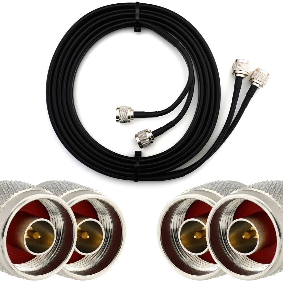 N Stecker auf N Stecker 12m Doppel-Koaxialkabel - HF240 (entspricht LMR240)