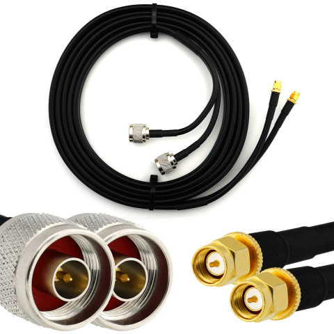 SMA Stecker auf N Stecker 12m Doppel-Koaxialkabel - HF240 (entspricht LMR240)